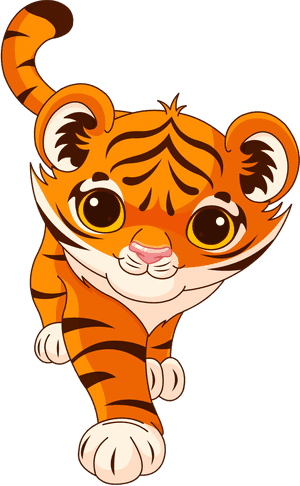 Clipart Of A Monkey Lion And Tiger At A Zoo Entrance - Tiger Cartoon No Background PNG image with transparent background