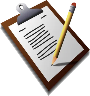 Clipboardwith Penciland Paper PNG Image