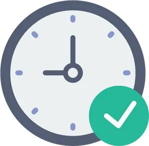 Clock Icon With Check Mark PNG Image