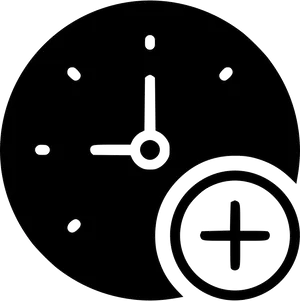 Clock Iconwith Plus Sign PNG Image