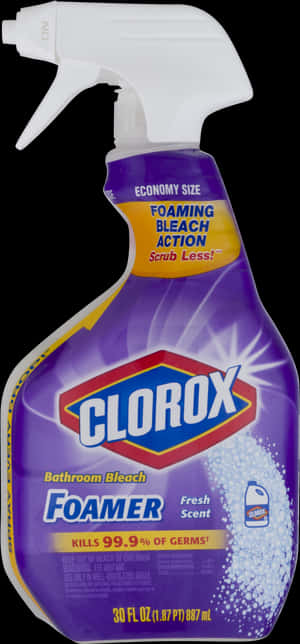 Clorox Bathroom Bleach Foamer Spray Bottle PNG image with transparent background