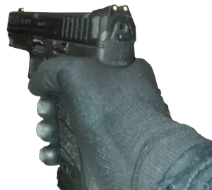 Close Up Handgun Held Firmly PNG Image