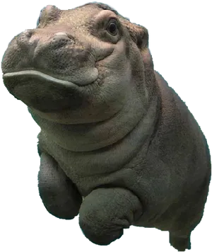 Close Up Hippo Portrait PNG Image