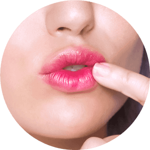 Close Up Pink Lipstick Finger Touch PNG with transparent background