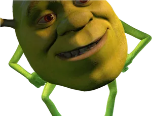 Close Up Smiling Shrek PNG Image