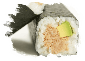 Tuna Roll - Tuna And Avocado Sushi From Sushi Hub, HD Png Download PNG image with transparent background