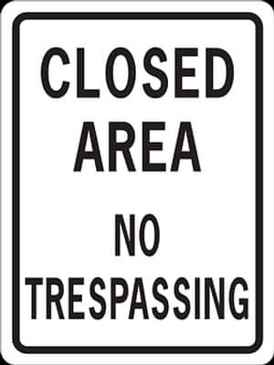 Closed Area No Trespassing Sign PNG image with transparent background