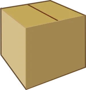 Closed Cardboard Box Illustration PNG Image