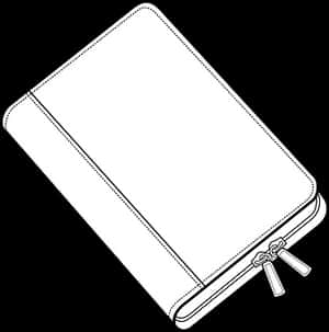 Closed Notebook Blackand White Illustration PNG image with transparent background