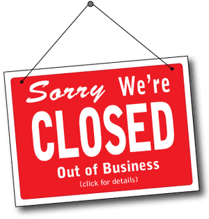 Closed Outof Business Sign PNG