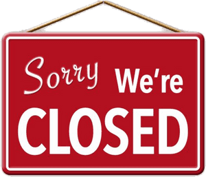 Closed Sign Redand White PNG