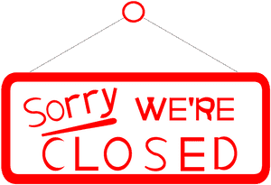 Closed Sign Redand White PNG
