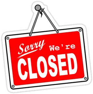 Closed Sign Redand White PNG