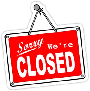 Closed Sign Redand White PNG Image