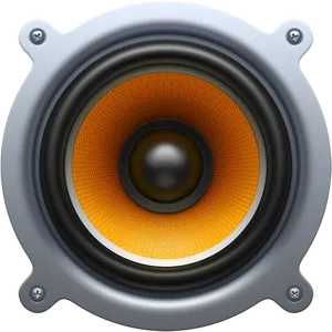 Closeup Orange Speaker Cone PNG Image