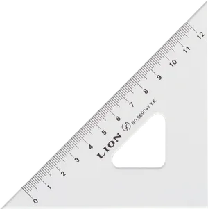 Closeup White Metal Ruler PNG Image