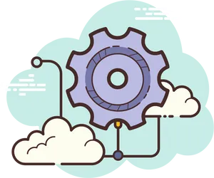 Cloud Based Settings Icon PNG Image