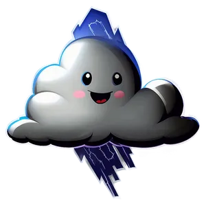 Cloud Cartoon With Lightning Png Jwi10 PNG Image