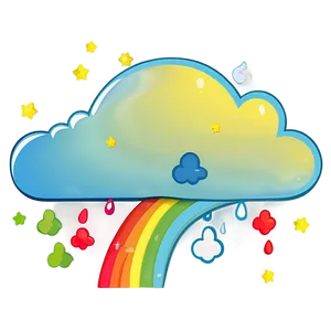 Cloud Cartoon With Rainbow Png 06122024 PNG Image