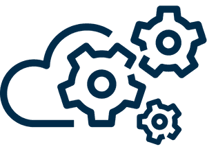 Cloud Computing Gears Icon PNG image with transparent background