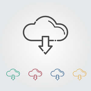 Cloud Download Icon Set PNG with transparent background