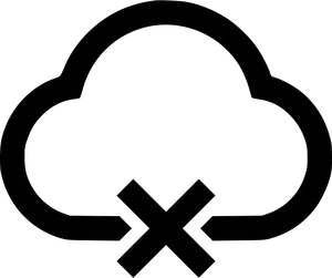 Cloud Error Icon Outline PNG Image