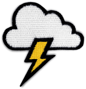 Cloud & Lightning Bolt Patch - Cloud With Lightning Bolt Patch, HD Png Download PNG