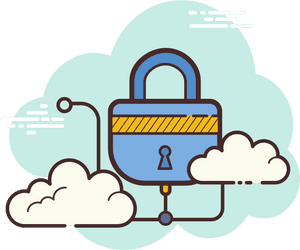 Cloud Security Padlock Illustration PNG image with transparent background
