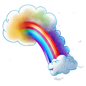 Cloud With Rainbow Tail Png Jmf PNG Image