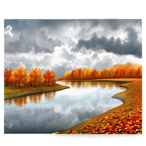 Cloudy Autumn Scene PNG rsj PNG with transparent background
