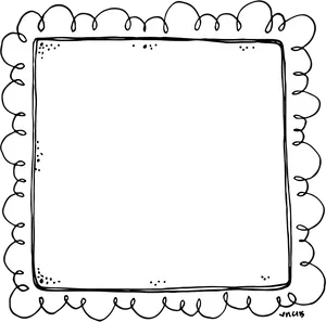 Cloudy Frame Cartoon Illustration PNG Image