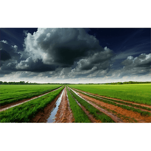 Cloudy Sky Over Fields PNG 75 PNG with transparent background