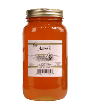 Clover Honey Jar Product PNG image with transparent background