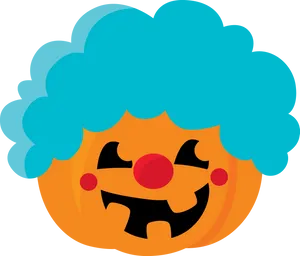 Clown Pumpkin Halloween Graphic PNG Image