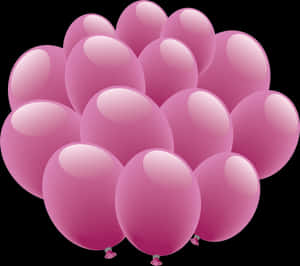 Clusterof Pink Balloons PNG with transparent background