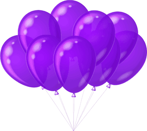 Balloon Clipart Purple Heart - Purple Balloons Clipart, HD Png Download PNG image with transparent background