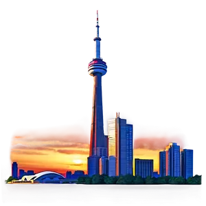 Cn Tower Sunset View Png Vwd3 PNG Image