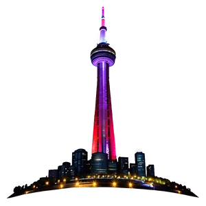 Cn Tower Vibrant Evening Png Lkl PNG Image