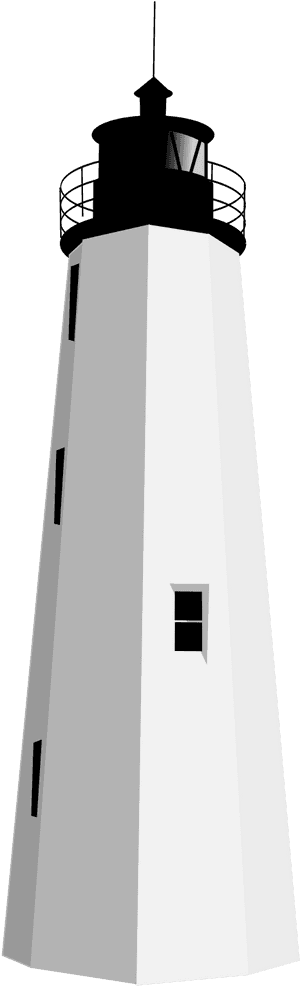 Black White Lighthouse Clipart - Lighthouse PNG image with transparent background