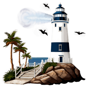 Coastal Lighthouse Scene PNG gmh PNG image with transparent background