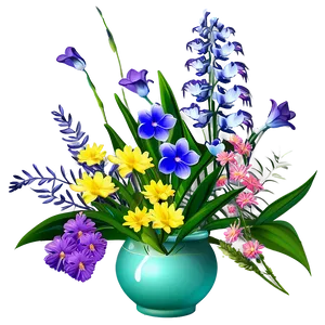 Coastal Wildflowers Scene Png Ags PNG Image