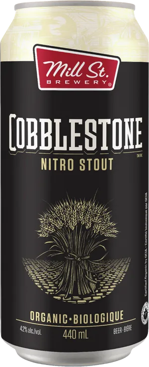 Cobblestone Nitro Stout Beer Can PNG Image