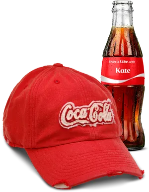 Coca Cola Bottleand Branded Cap PNG Image