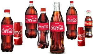 Coca Cola Bottleand Can Variety PNG Image