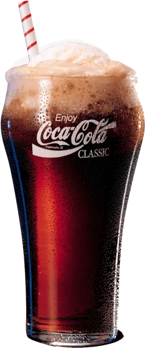 Coca Cola Classic Glasswith Straw PNG Image