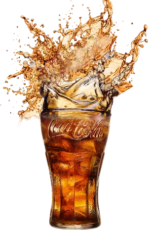 Coca Cola Glass Splash PNG Image