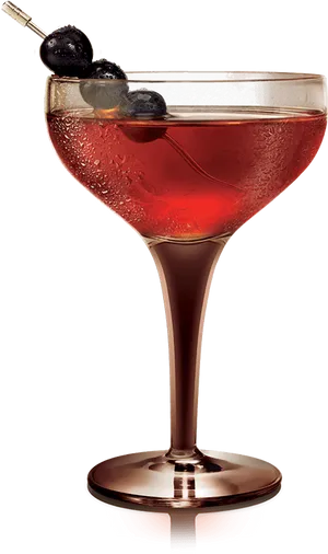 Cocktailwith Berriesin Elegant Glass PNG Image