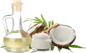 Coconut Oiland Cream Display PNG Image