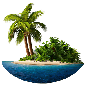 Coconut Tree on Island PNG 06202024 PNG