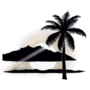 Coconut Tree Sunset Silhouette PNG 06202024 PNG